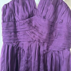 ABS Allen Schwartz Strapless Purple Dress
